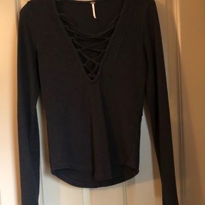 Free people black long sleeve